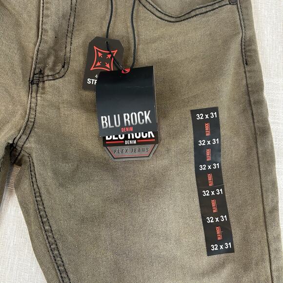 Blu Rock Denim Men's Slim Fit 4-Way Flex Jeans 32X31 Grey Denim Stretch NEW! - Picture 4 of 10